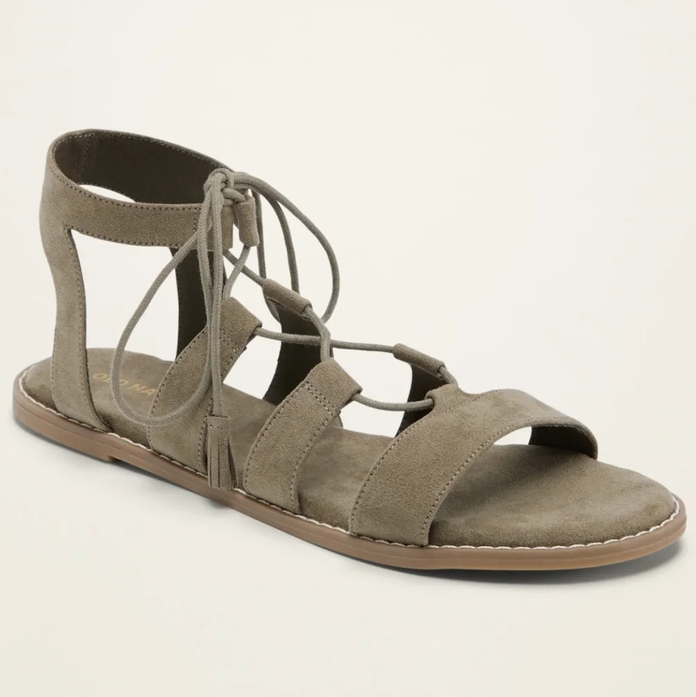 NWT Faux Suede Gladiator Sandals - Picture 1 of 3